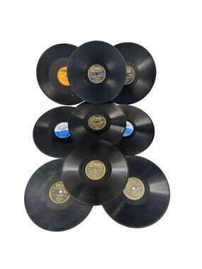 Johnny Long 10" 78RPM Shellac Record Lot of 9 w/ Binder Big Band Swing